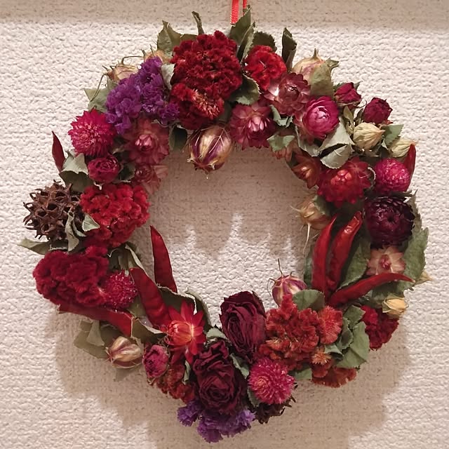 玄関/入り口/ハンドメイド/リース/ドライフラワー/産直ドライフラワーのインテリア実例 - 2025-02-02 18:24:21