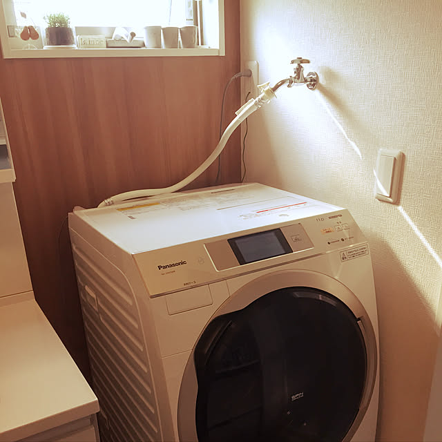 バス/トイレ/アクセントクロス/ドラム式洗濯機/ドラム式洗濯機Panasonic/洗濯機...などのインテリア実例 - 2017-08-28 11:37:37