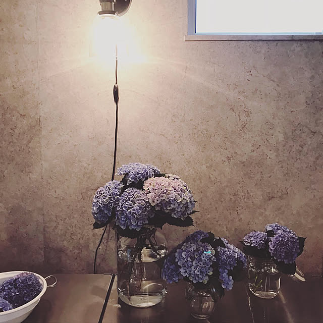 紫陽花/花のある暮らし/キッチン照明/コンクリート風/シンプルインテリア...などのインテリア実例 - 2020-07-13 22:52:49