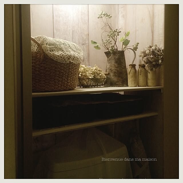 バス/トイレ/わが家のトイレ初公開＾＾/紫陽花のドライ/DIY/natural...などのインテリア実例 - 2015-01-05 11:22:59