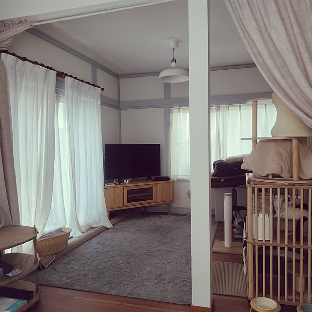 部屋全体/リネンカーテン/鴨居をペイントのインテリア実例 - 2025-05-13 10:21:30