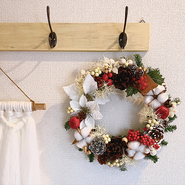 しろが好き/100均/ハンドメイド/クリスマスリース/クリスマス...などのインテリア実例 - 2020-11-17 20:40:29