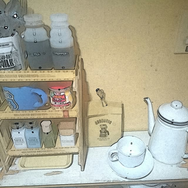 棚/100均雑貨/カフェ風インテリア/古い賃貸/Twitterもやっとります。...などのインテリア実例 - 2017-07-05 11:16:12