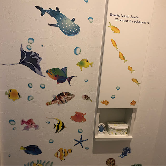 水族館/子どものいる暮らし/トイレの壁/ウォールステッカー/新築一戸建て...などのインテリア実例 - 2019-06-26 22:20:06