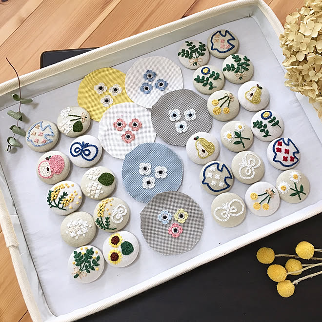 ハンドメイド 呼び寄せ くるみボタンマグネット