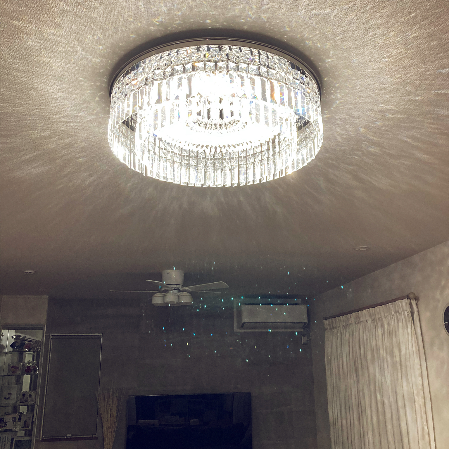 パナソニック シーリングライト シャンデリング LED(昼光色-電球色) 8畳 天井直付型 リモコン調光 調色 Uライト方式