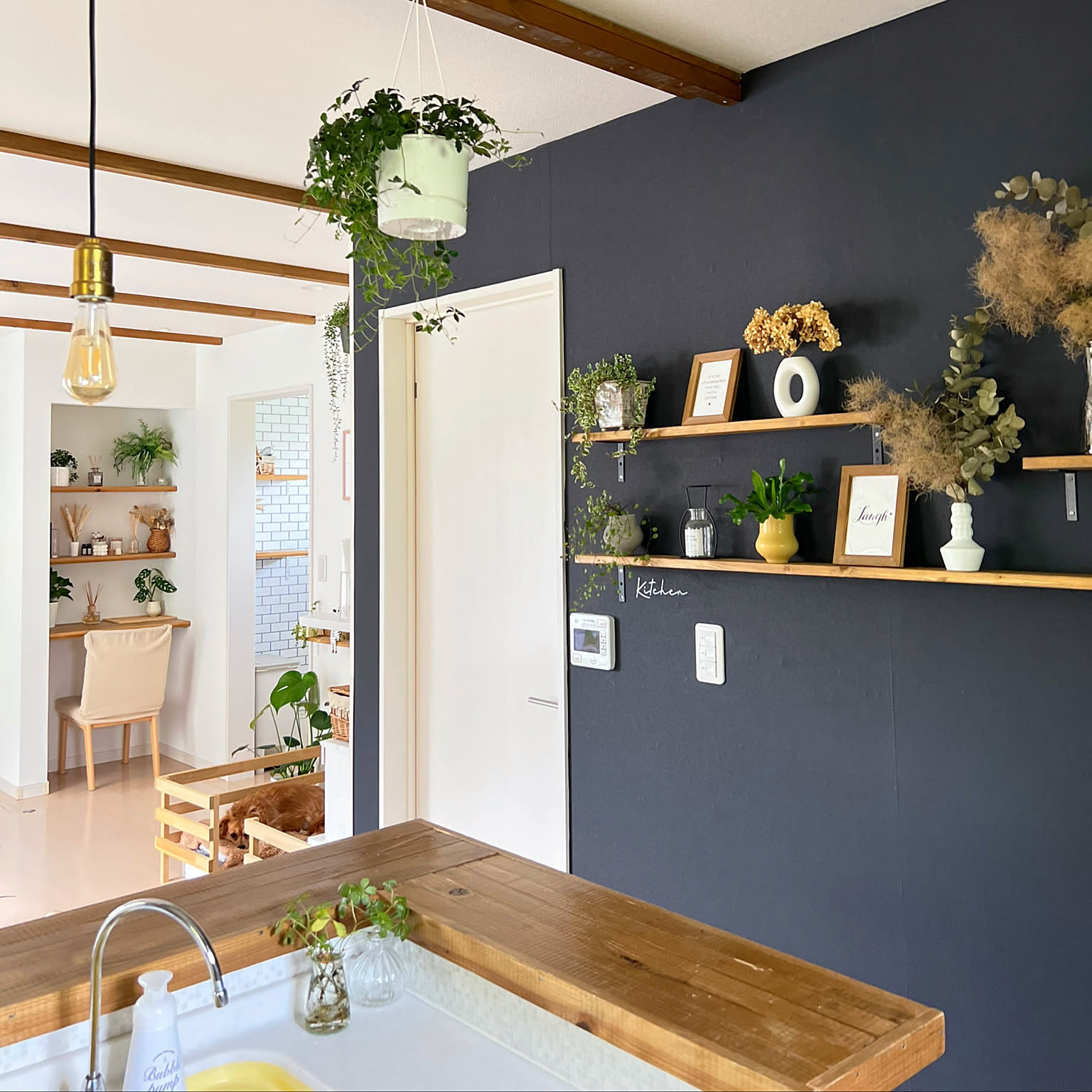 壁紙diy 壁紙屋本舗 キッチン横の壁 キッチン横の棚 キッチン横 などのインテリア実例 22 09 21 14 54 25 Roomclip ルームクリップ