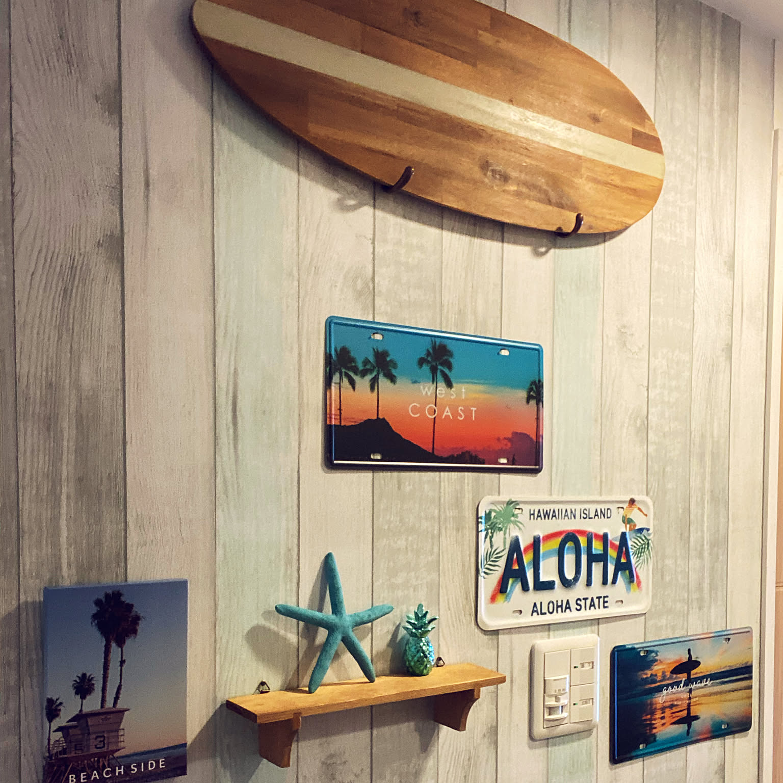 張り替え 壁紙 マンション ハワイアン Diy などのインテリア実例 22 09 14 09 01 Roomclip ルームクリップ