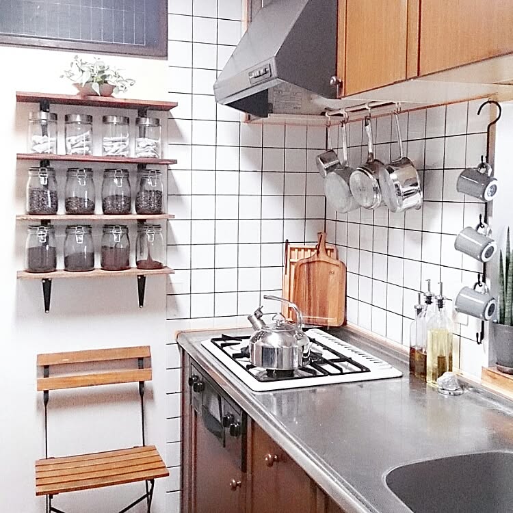 調理器具レストラン風に吊るすアイディア