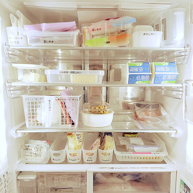 プラスチックケースを上手に活用☆冷蔵庫内をきちんと管理