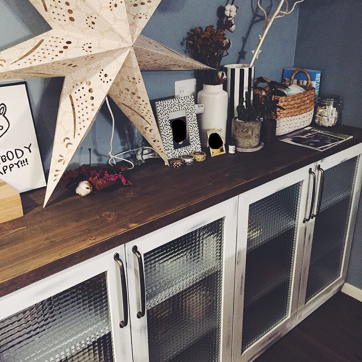 棚/sarasa design store/コットンフラワー/ドライフラワー/杉板&hellip;などのインテリア実例 20151230 21