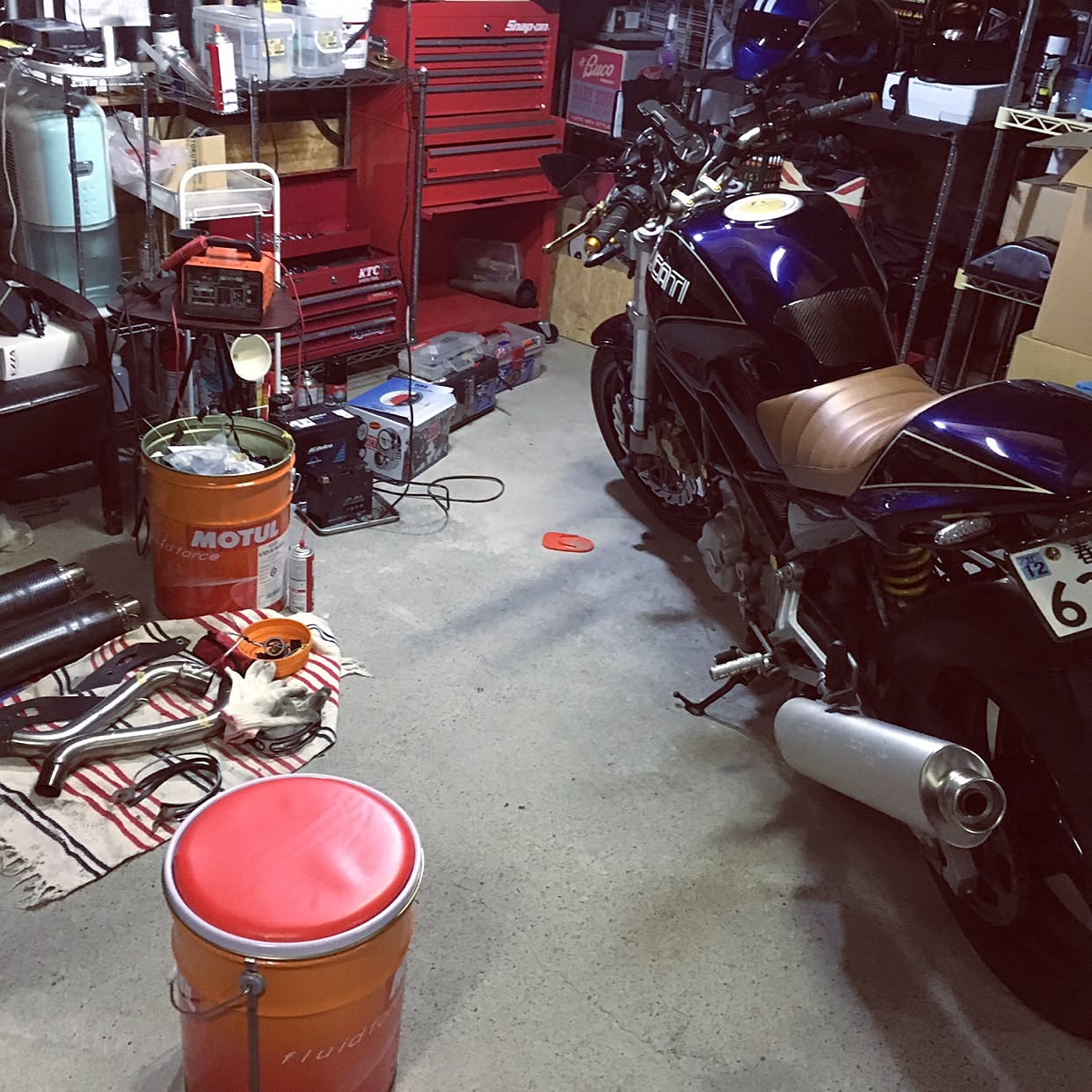 ガレージ/バイクガレージ/DIY/バイク/DUCATI&hellip;などのインテリア実例 20160330 235250