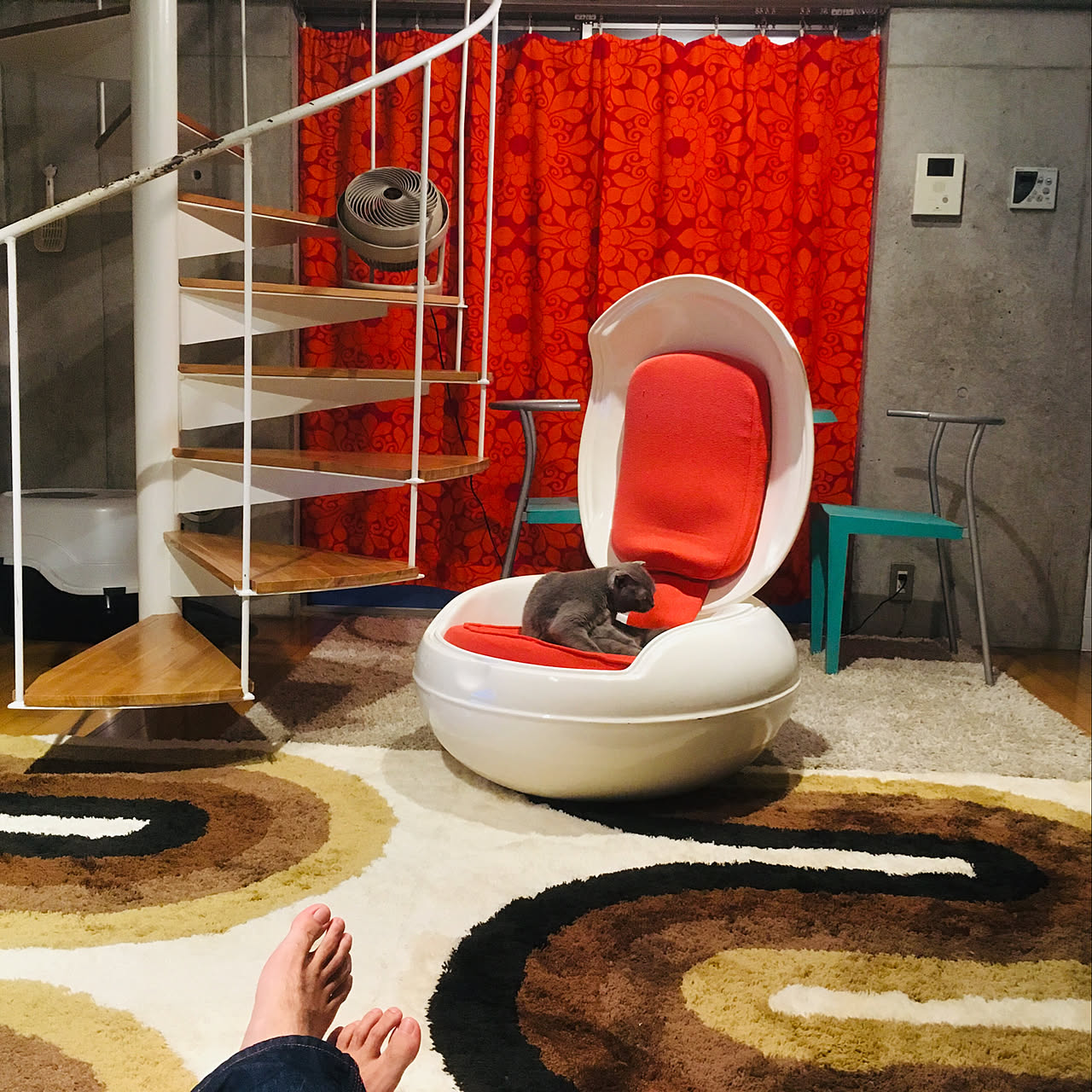 スペースエイジ60年代エッグチェアミッドセンチュリービンテージ