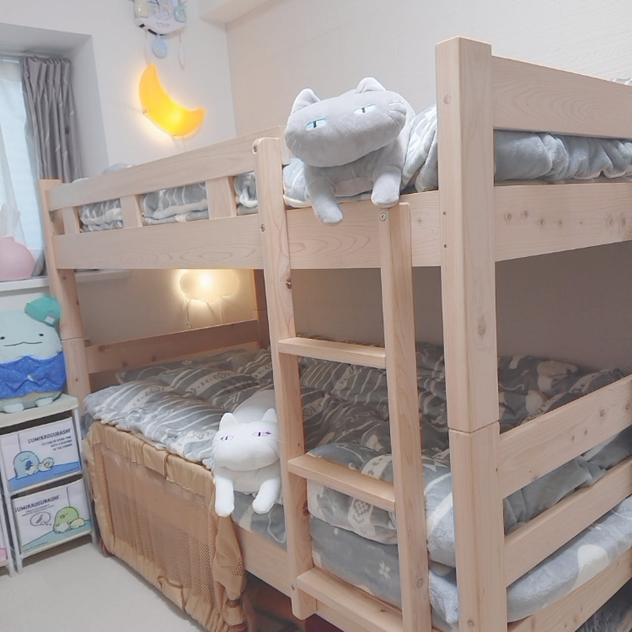 ハンドメイド 猫ちゃん ワンチャン ペット用 2段ベッド♫ 収納