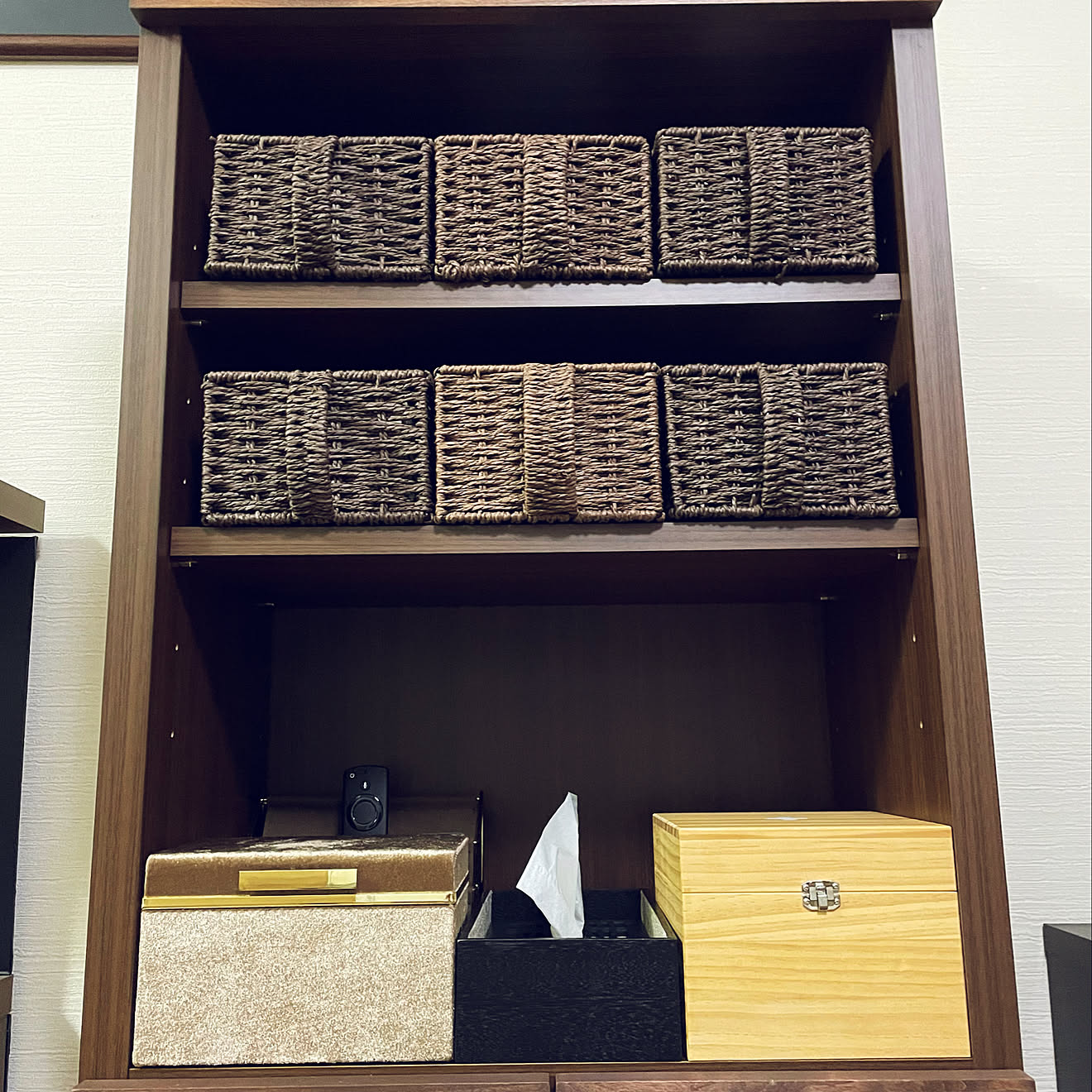 ダイソーのペーパーバスケット/ふるさと納税返礼品の本棚/ふるさと納税返礼品 佐賀市/ふるさと納税/ふるさと納税返礼品&hellip;などのインテリア実例