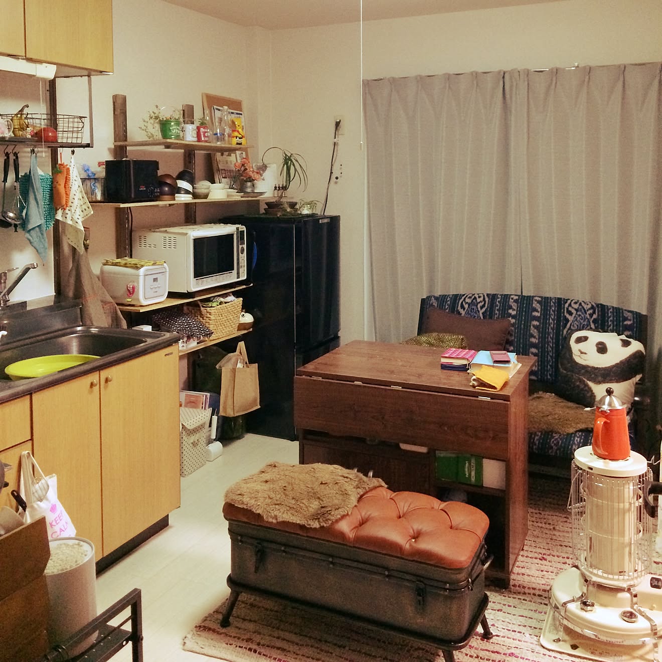キッチン/一人暮らし/賃貸/落ち着く空間/DIY&hellip;などのインテリア実例 20170204 214726 ｜ RoomClip