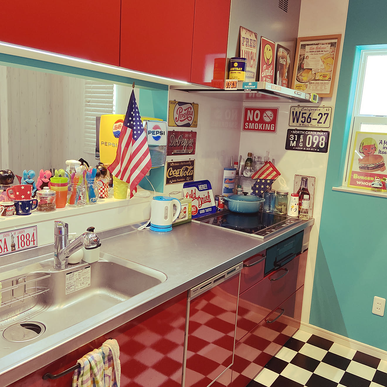 キッチン/ブリキ看板/アメリカンダイナー/アメリカンスタイル/ダイナー風...などのインテリア実例 20200328 131902
