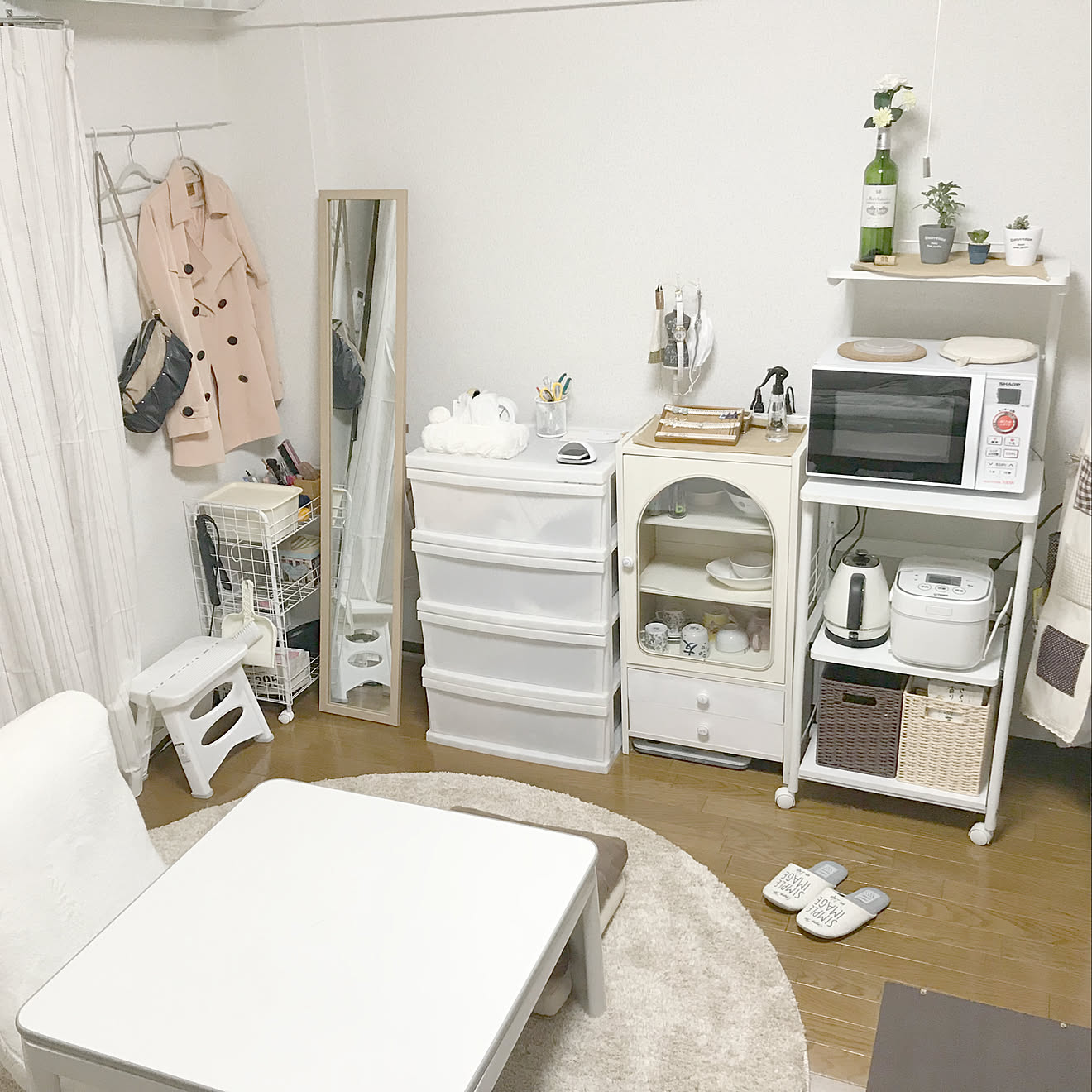部屋全体/家電ラック/大学生/食器棚リメイク/家電&hellip;などのインテリア実例 20180415 223935 ｜ RoomClip