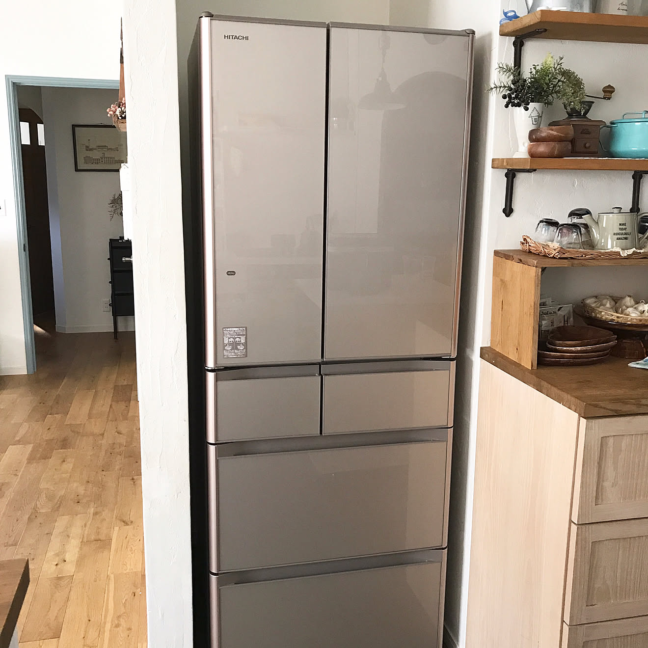 クリスタルシャンパン/キッチン/真空チルド/日立の冷蔵庫/冷蔵庫のインテリア実例 20170827 153742 ｜ RoomClip（ルームクリップ）
