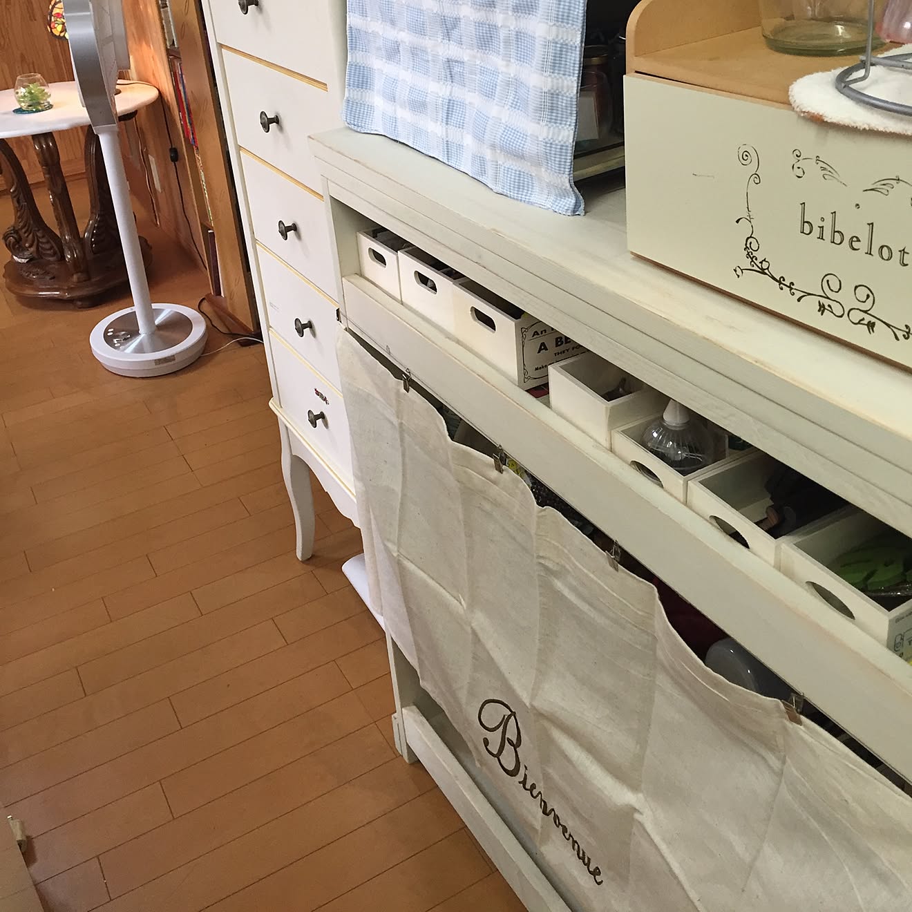 棚/カフェカーテン/築35年/中古住宅/グリーンのある暮らし&hellip;などのインテリア実例 20160826 133647