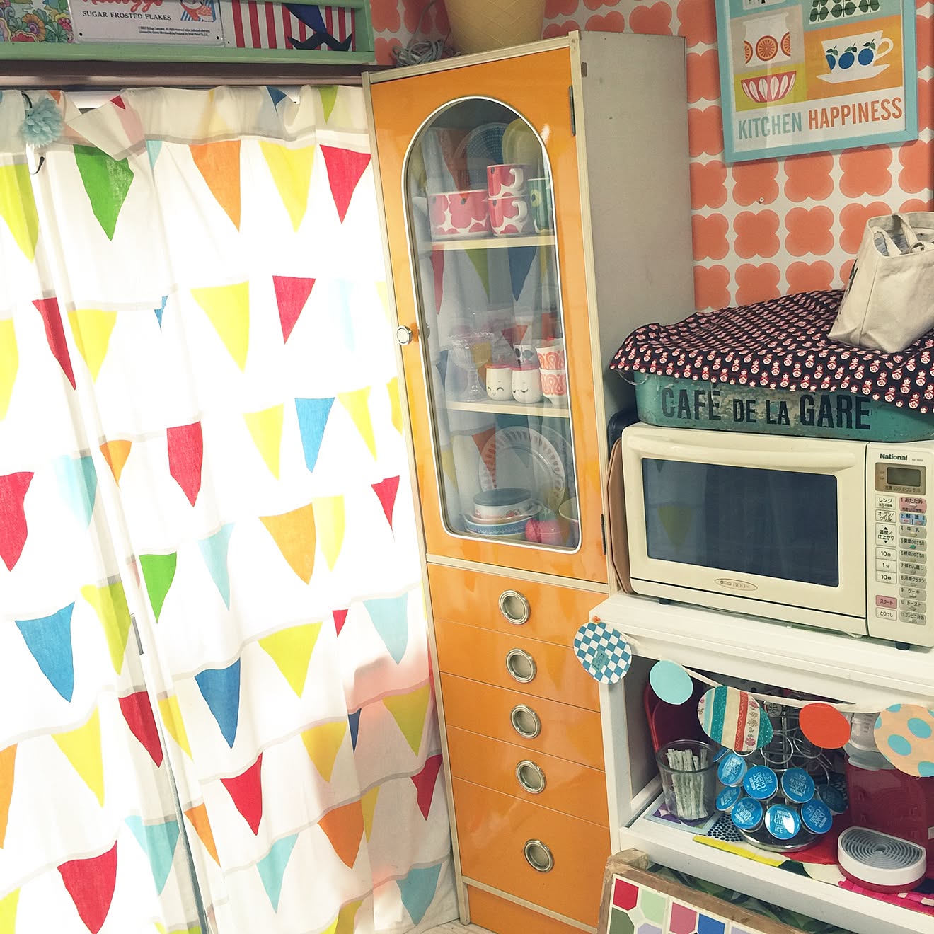 キッチン/一人暮らし/昭和レトロ部/レトロポップ/カラフルのインテリア実例 20150703 090802 ｜ RoomClip