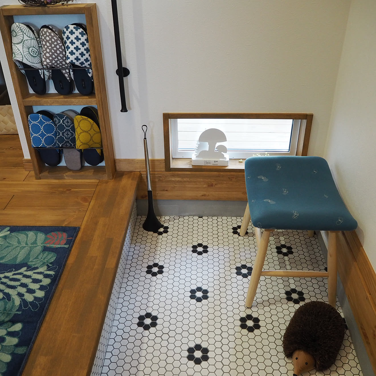 玄関/入り口/ベルメゾン 玄関マット/IKEA 雑貨/ベルメゾン スリッパ/ミナペルホネン スリッパ&hellip;などのインテリア実例 2019