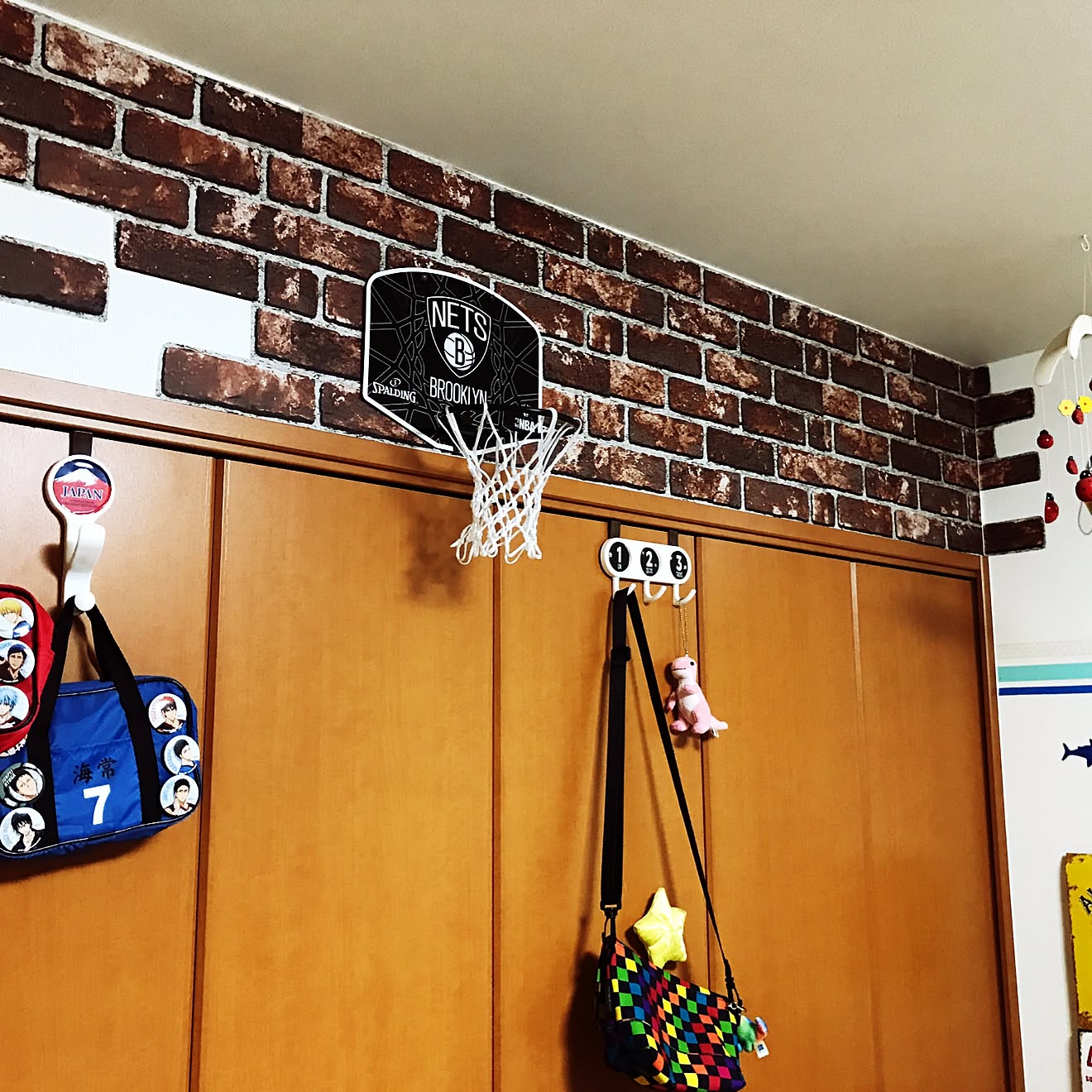 部屋全体/連投すみません/黒子のバスケ/バスケットゴール/インテリアペーパー&hellip;などのインテリア実例 20170211 2042