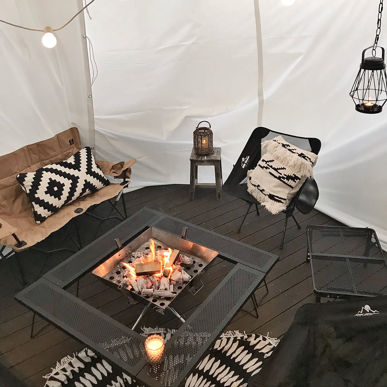 H&amp;M HOME/グランピング/アウターリビング/ウッドデッキDIY /ベランダガーデン&hellip;などのインテリア実例 20210508