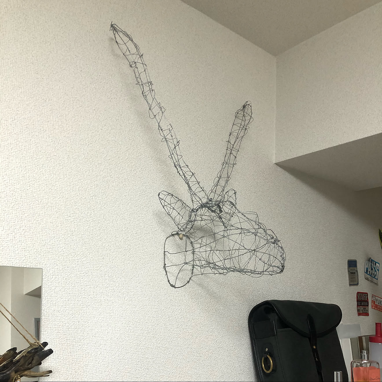 ハンティングトロフィー/動物/ワイヤーアート/アート/一人暮らし&hellip;などのインテリア実例 20200822 123437