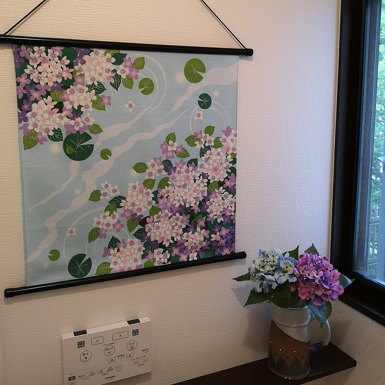 バス/トイレ/風呂敷タペストリー/紫陽花/ピッチャー型花瓶/花瓶&hellip;などのインテリア実例 20200528 065510