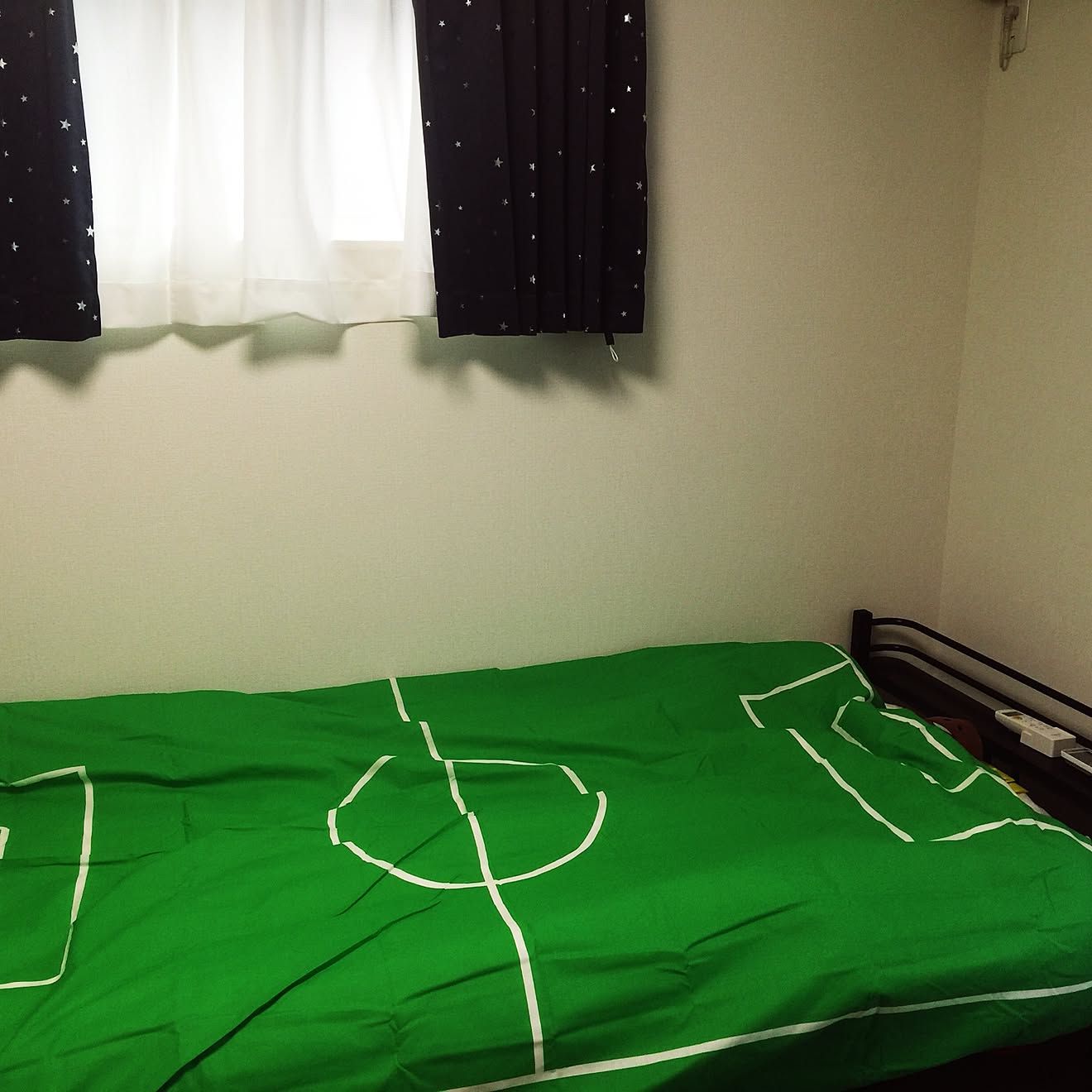 部屋全体/サッカー/なめこ/息子部屋/IKEAファブリック&hellip;などのインテリア実例 20160207 184537