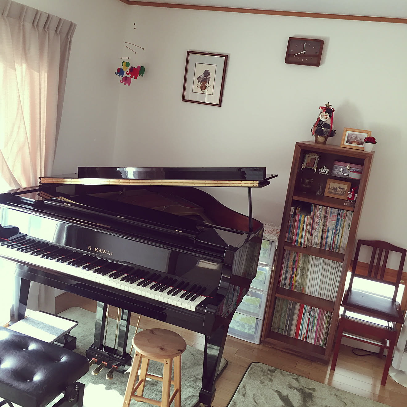 部屋全体/グランドピアノ/北欧雑貨/クリスマス/ピアノがある部屋&hellip;などのインテリア実例 20171213 215239