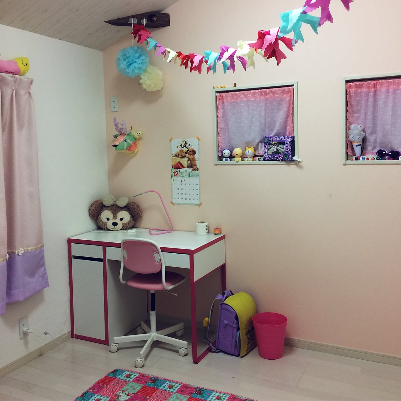 部屋全体/勉強机/小学生女子/子ども部屋 女の子/子ども部屋などのインテリア実例 20161212 212707