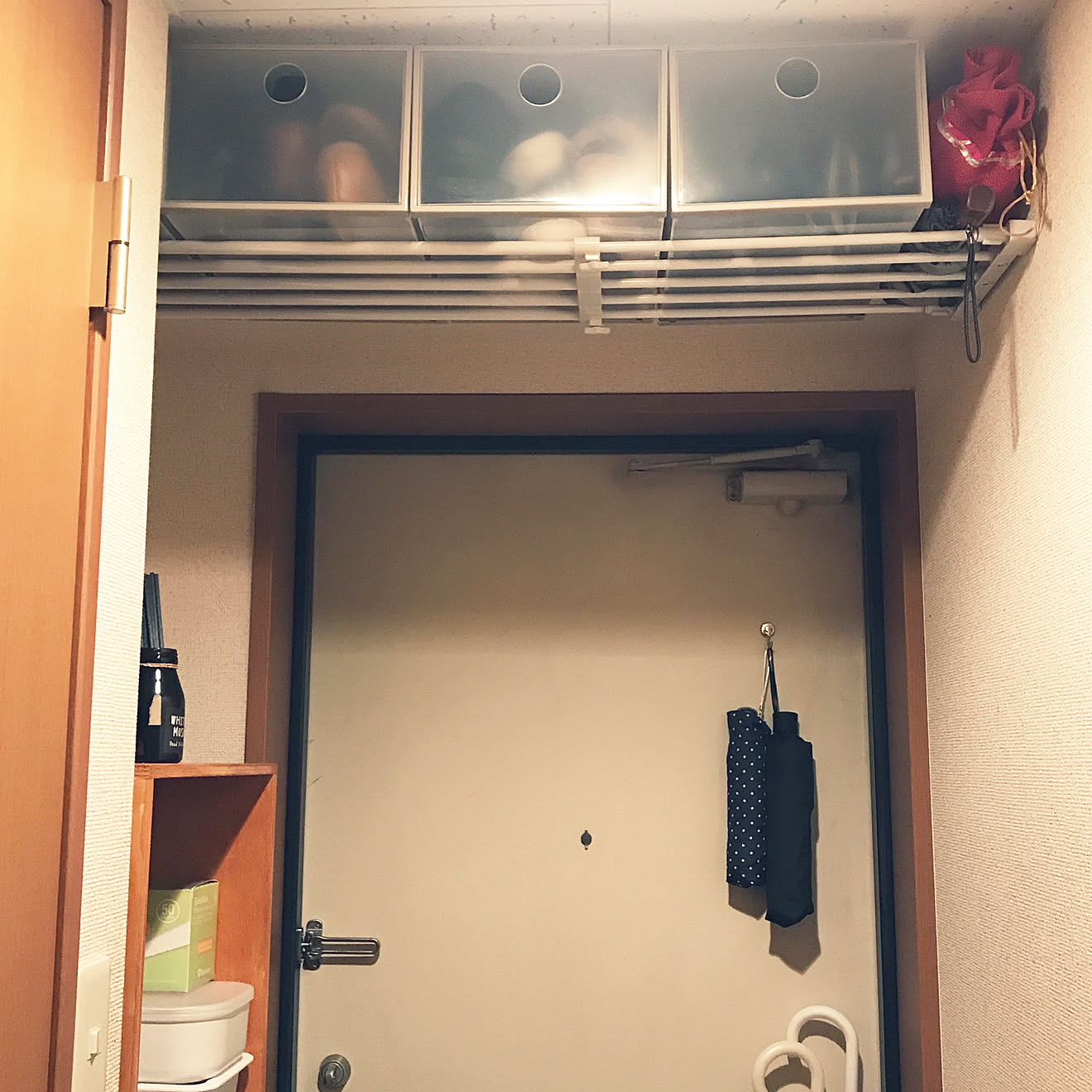 靴箱/つっぱり棚/つっぱり棒/ワンルーム/6畳&hellip;などのインテリア実例 20210325 185833 ｜ RoomClip