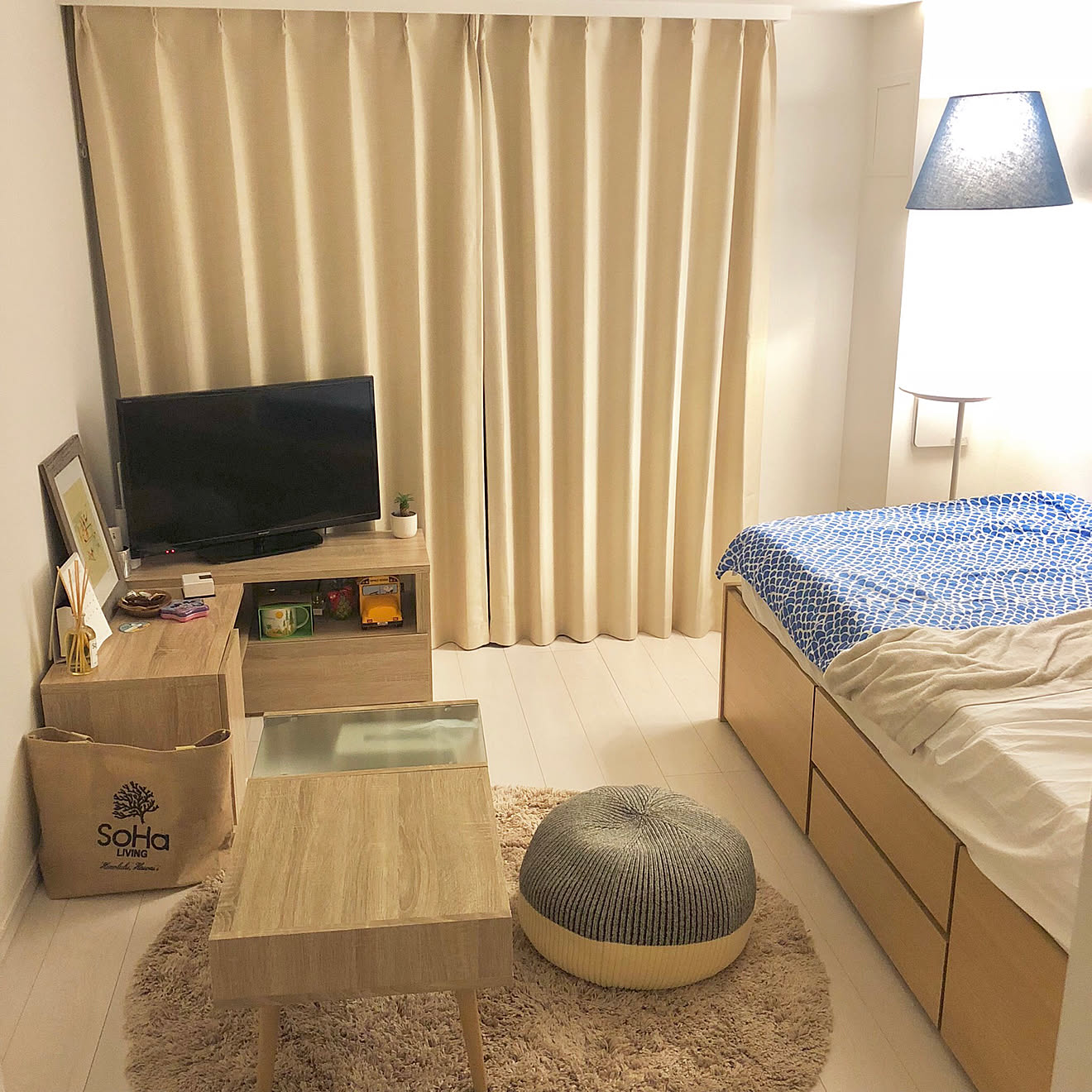 部屋全体/暮らしの一コマ/シンプルライフ/6.5畳/シンプルインテリア&hellip;などのインテリア実例 20180729 200916