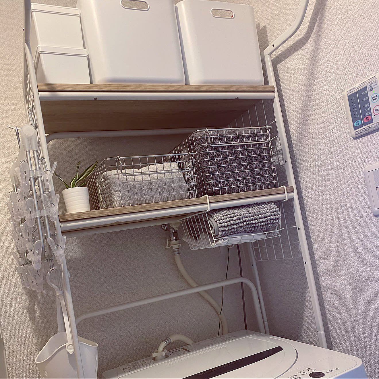 洗濯機ラック/洗濯機周り/脱衣所/洗濯機棚/無印用品&hellip;などのインテリア実例 20210114 111940