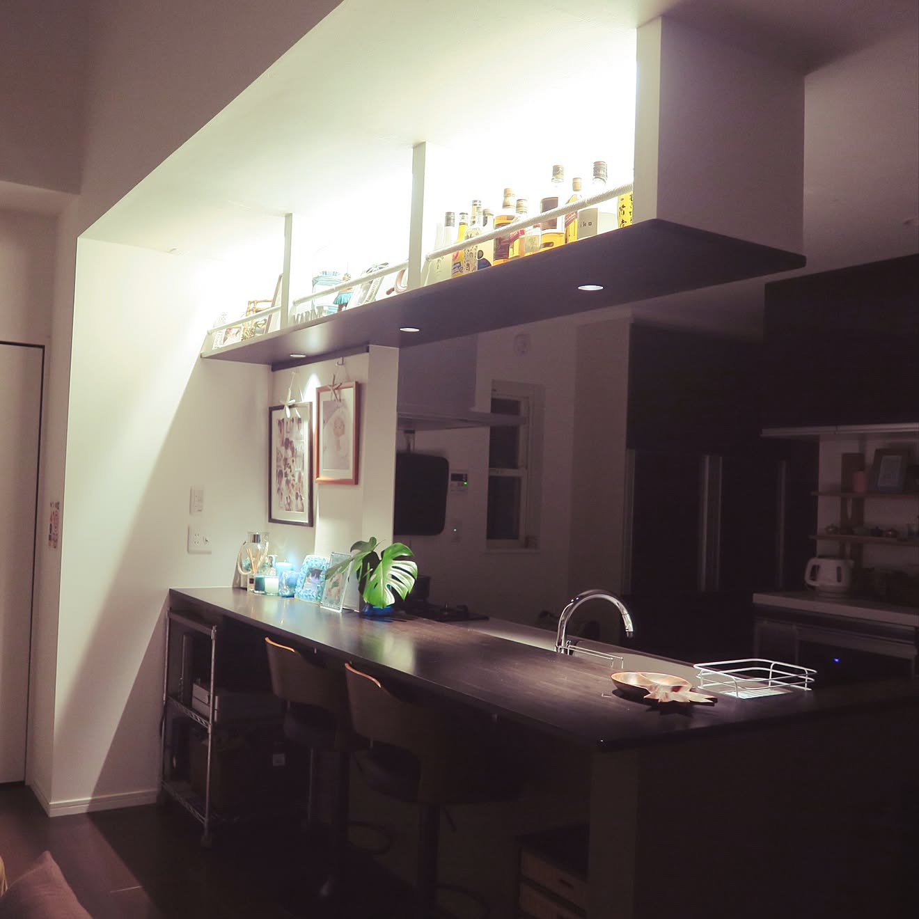 キッチン/BARカウンター/お酒 棚/ライトアップ/BAR風...などのインテリア実例 20160106 192256