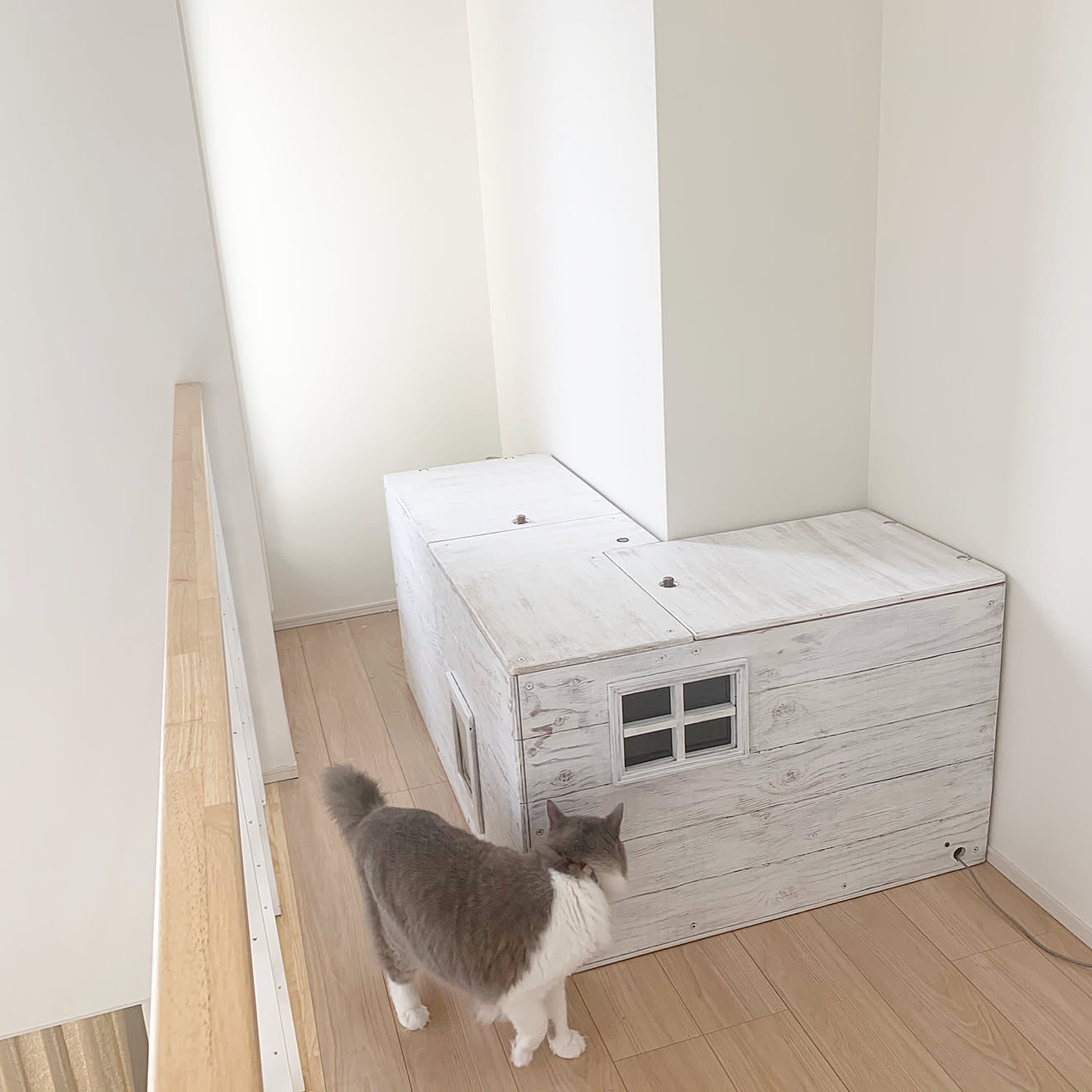 猫トイレ置き場/猫トイレカバーDIY/猫トイレ/ねこと暮らす。/ペットと暮らすインテリア&hellip;などのインテリア実例 20210501
