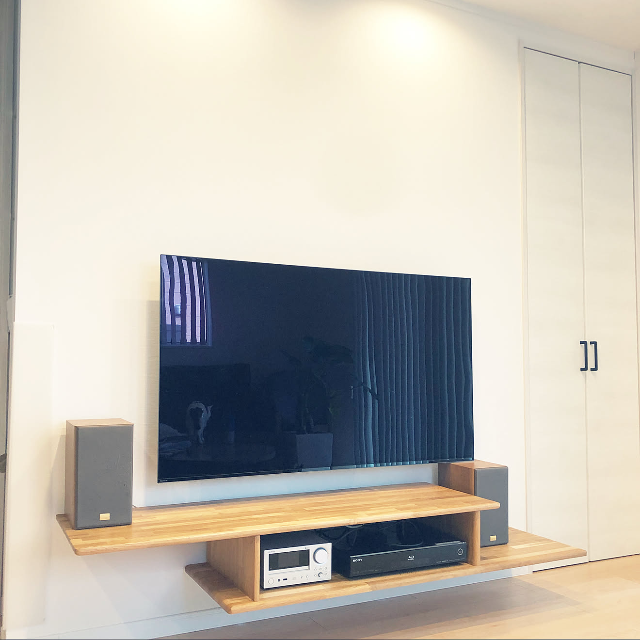 フロートテレビ台/オークのテレビ台/素人木工の末路/甦れテレビ台！！/リビングのインテリア実例 20210509 073841