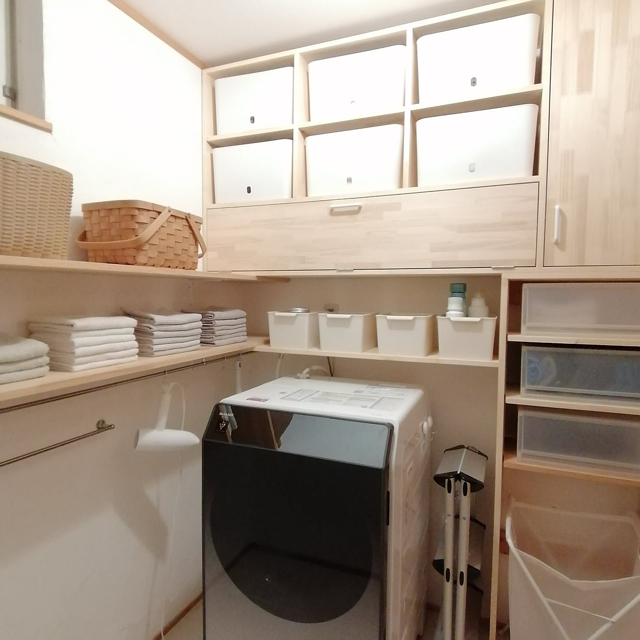 壁/天井/DIY棚/脱衣場収納棚/洗濯機周り/脱衣場&hellip;などのインテリア実例 20201004 183547