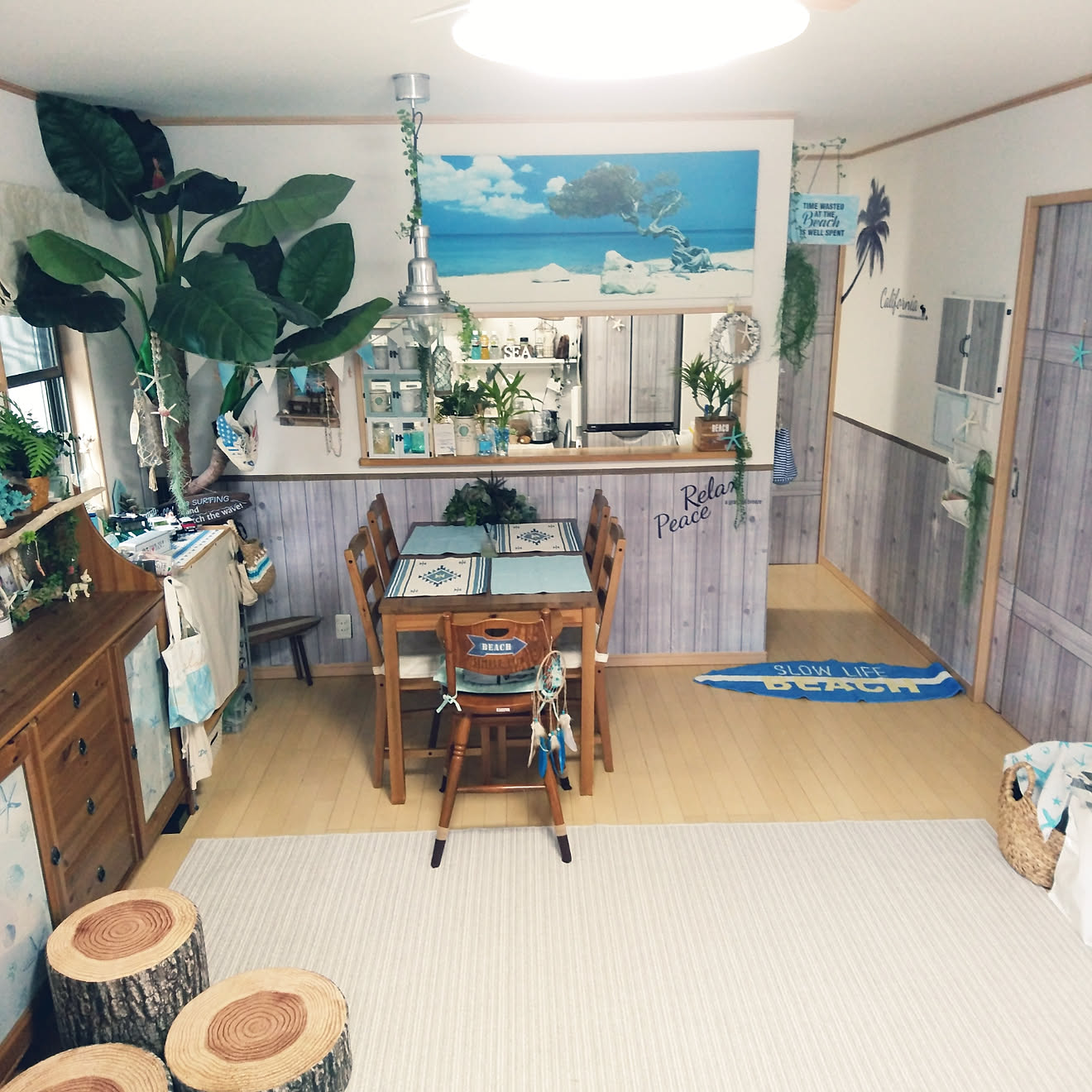 部屋全体/マリンスタイル/ビーチハウス風/夏のインテリア/サーファーズハウス&hellip;などのインテリア実例 20190514 1629