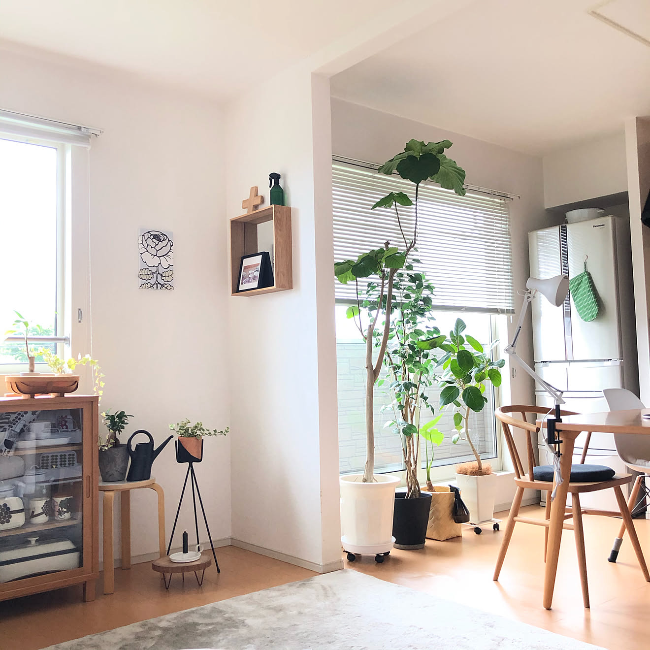観葉植物/無印良品/フェイクグリーン/賃貸アパート/北欧インテリアに憧れる&hellip;などのインテリア実例 20200709 1526