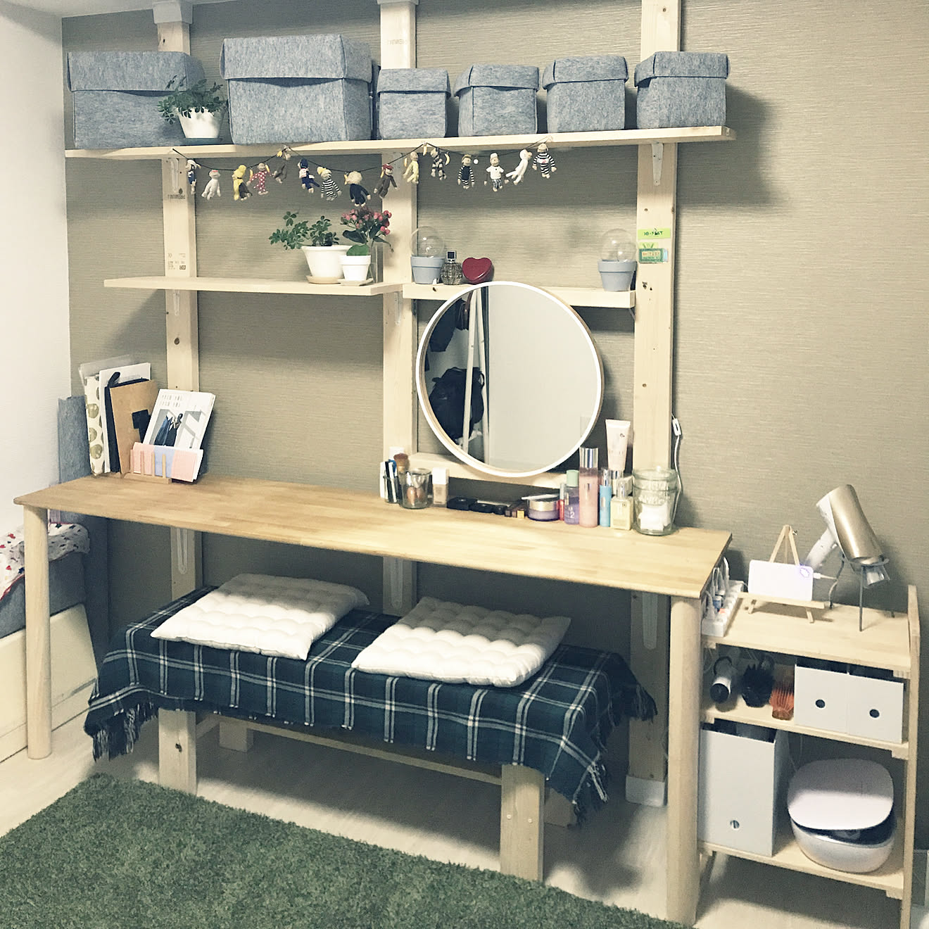 机/メイクスペース/鏡台/DIY/見せる収納&hellip;などのインテリア実例 20180611 214449 ｜ RoomClip