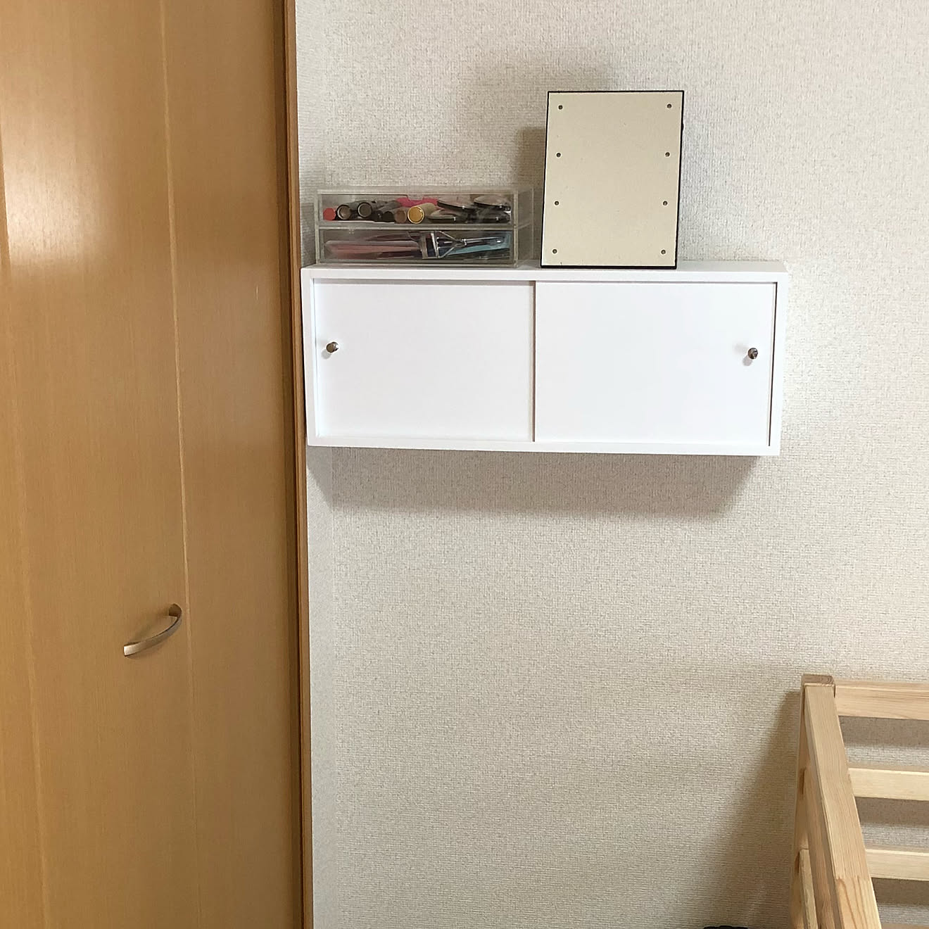 棚/クリアケース収納/クリアケース/メイク収納/メイクコーナー&hellip;などのインテリア実例 20180131 131352