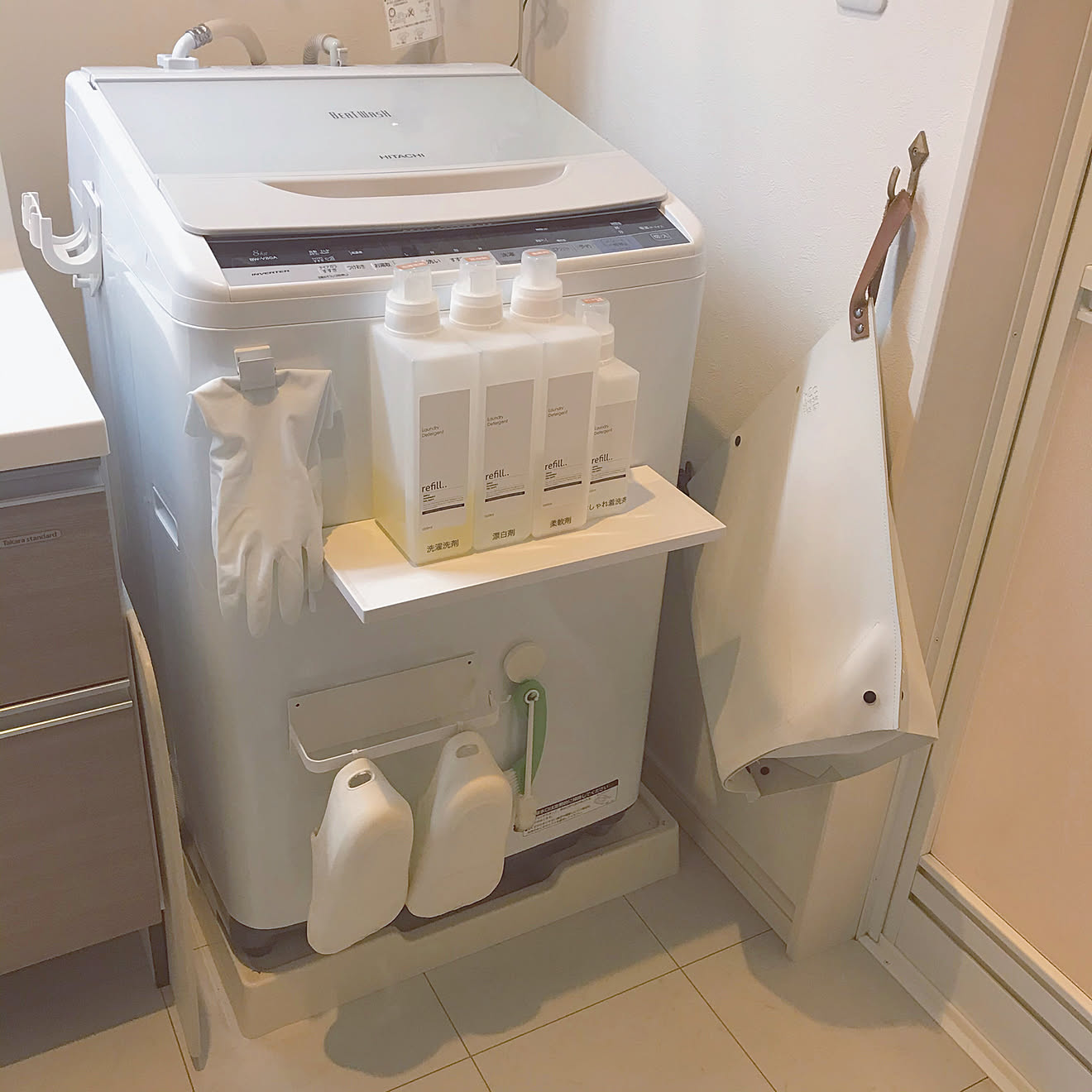 洗濯機まわりの収納/見せる収納/ビートウォッシュ8キロ/整理整頓/洗濯機周り&hellip;などのインテリア実例 20201008 2147