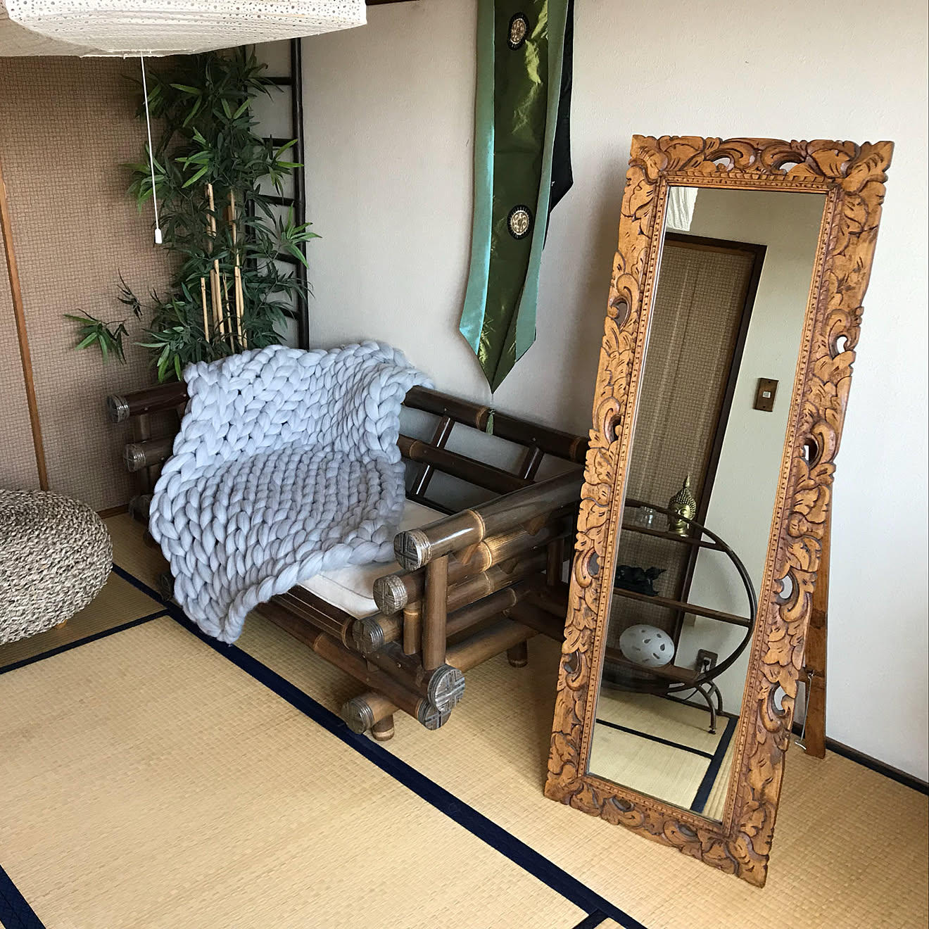 部屋全体/スタンドミラー/アジアン/和室の部屋/部屋はアジアンでも車はアメリカンのインテリア実例 20180422 121508