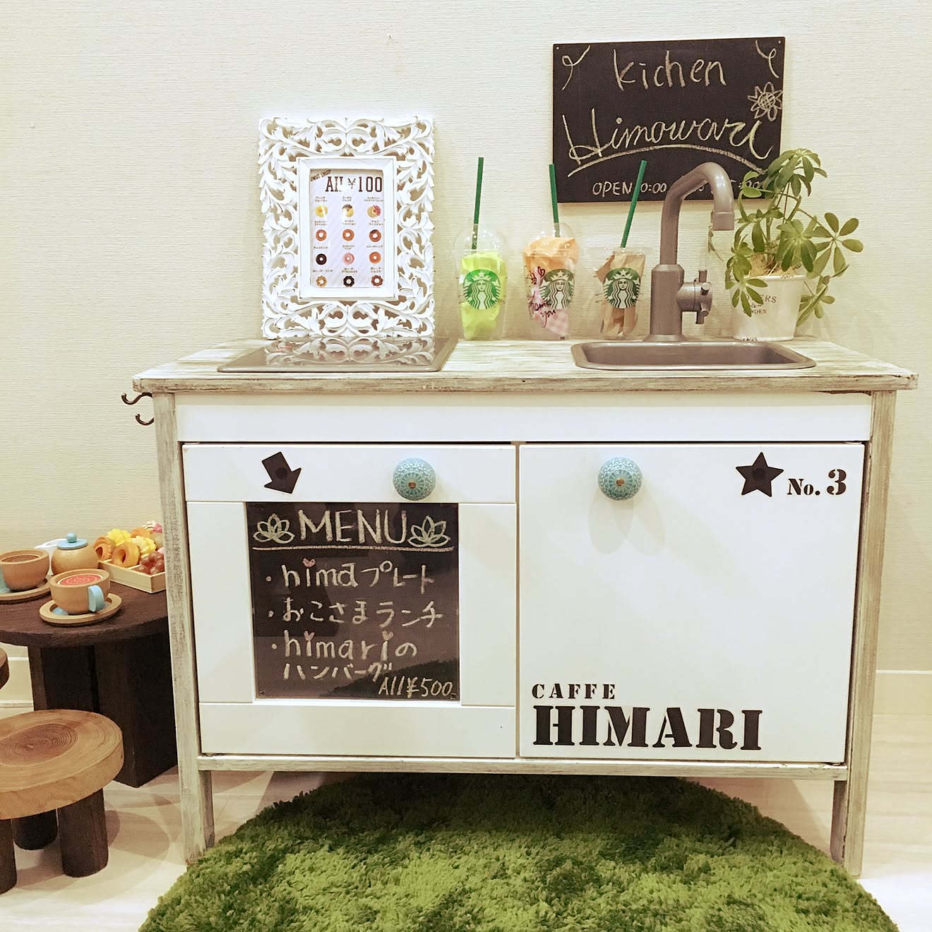 キッチン/ニトリウォールステッカー/ウッディプッディ/ドーナツ屋さん/ザラホームの取っ手&hellip;などのインテリア実例 20160926