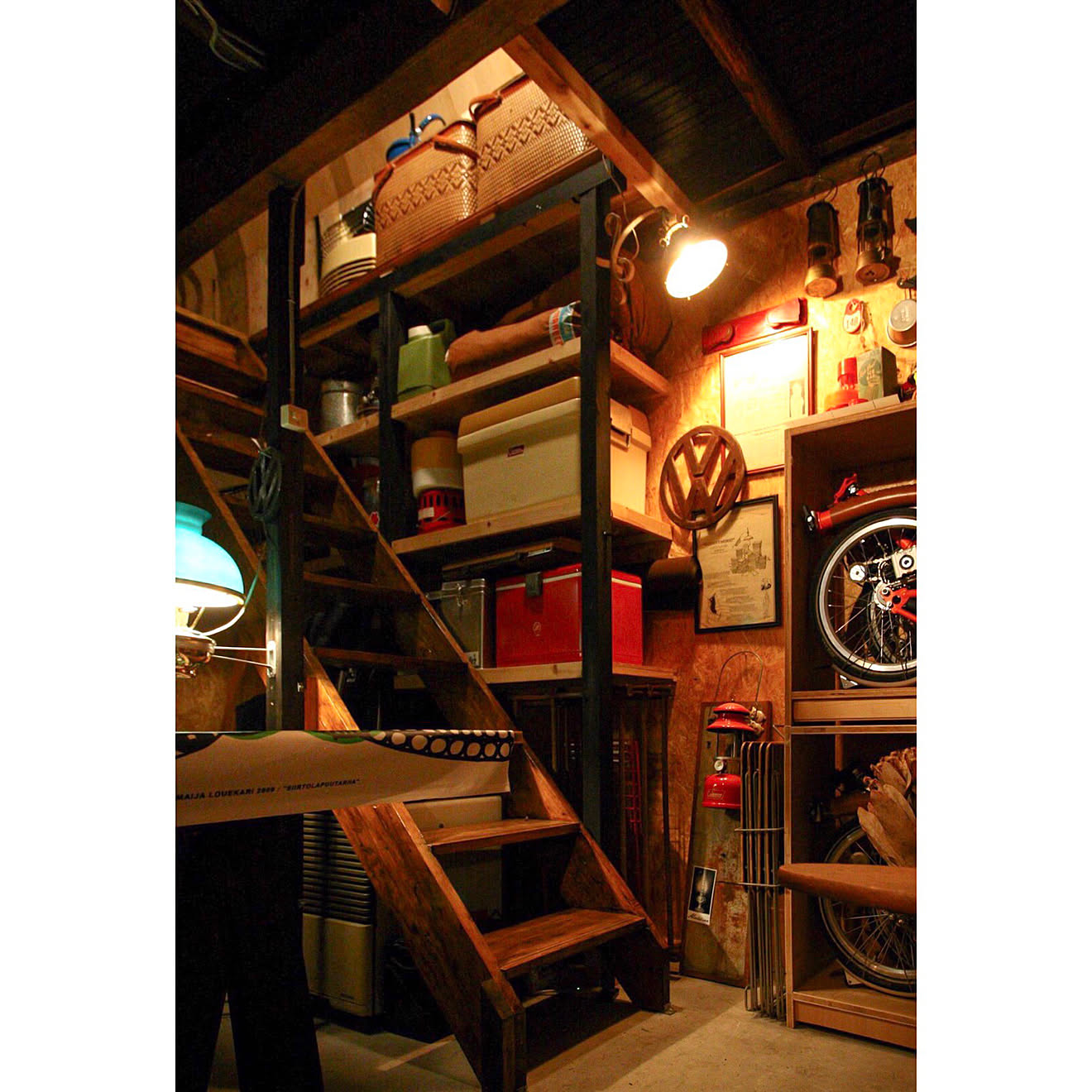 キャンプ用品収納/自転車収納/キャンプ道具/DIY棚/DIY階段&hellip;などのインテリア実例 20190718 232103