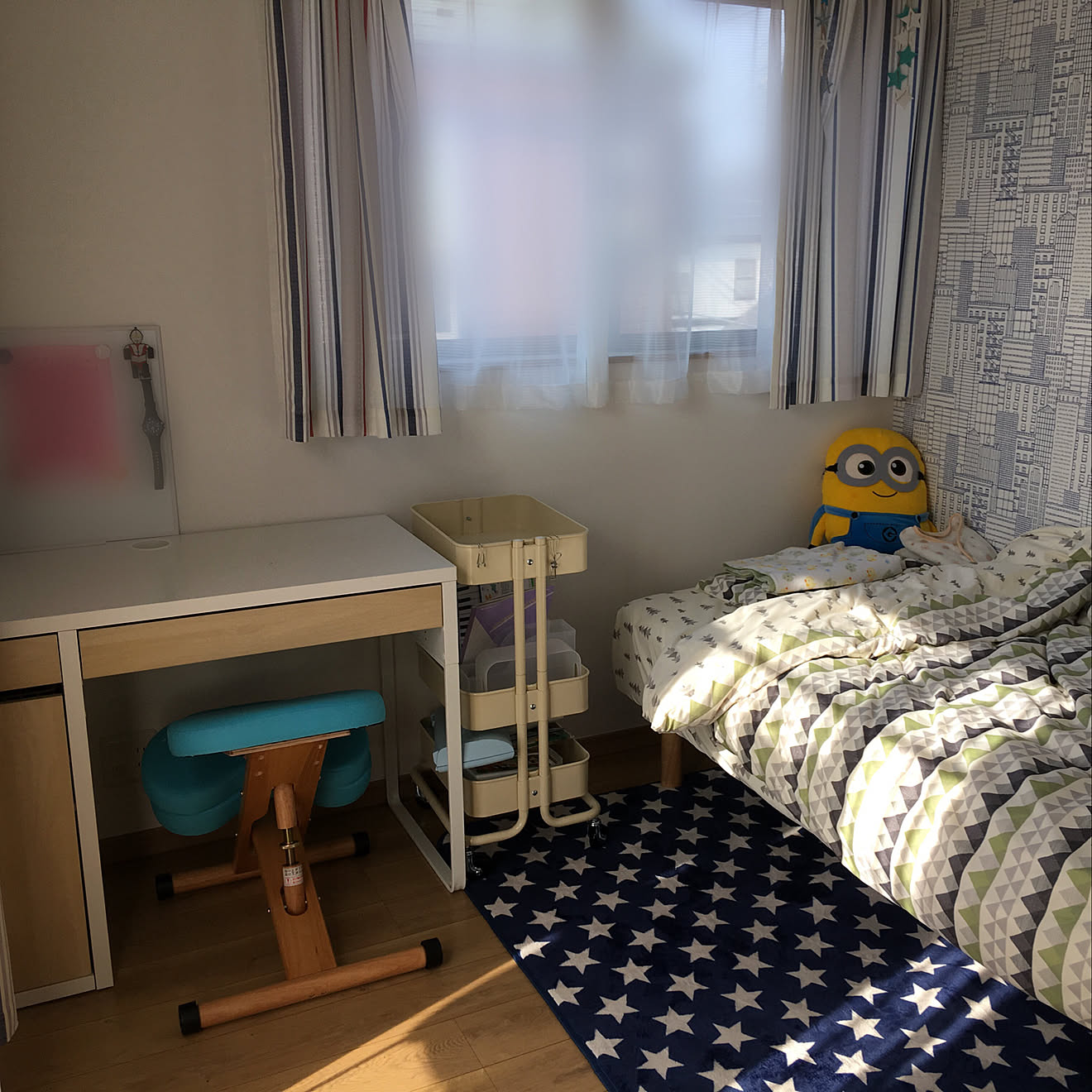 部屋全体/無印 脚付きマットレス/IKEA RASKOG/IKEA MICKE/子供部屋&hellip;などのインテリア実例 20180420