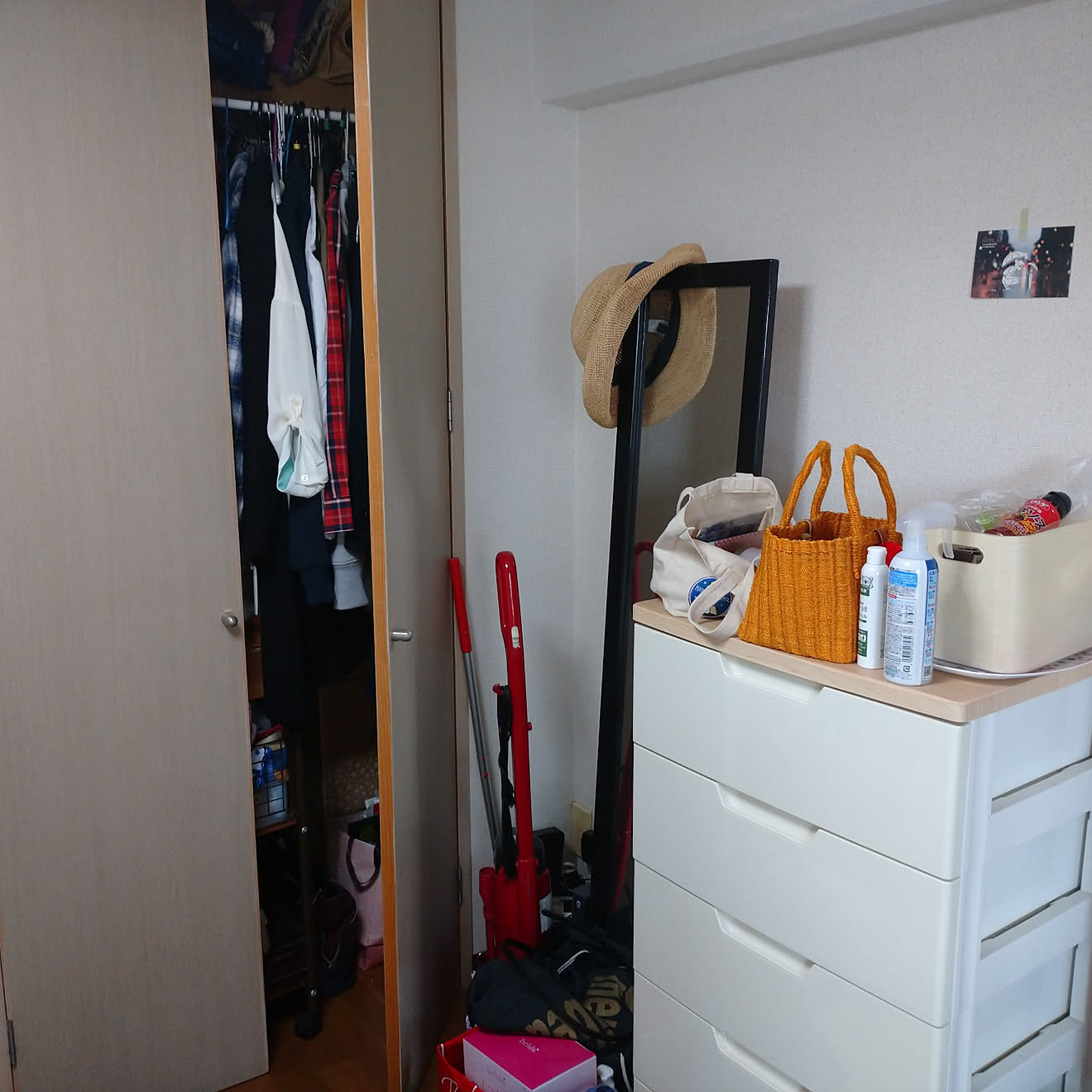 部屋全体/汚部屋/1K/一人暮らし/狭小住宅...などのインテリア実例 20210128 215859 ｜ RoomClip（ルームクリップ）